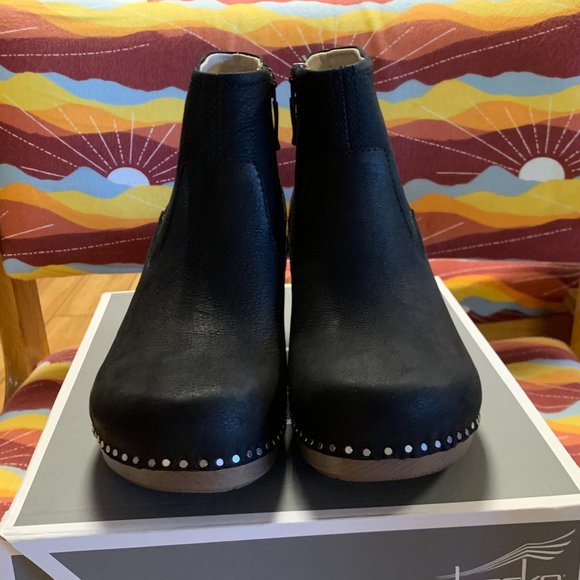 Dansko Sarah Milled Burnished Black - Picture 2 of 3